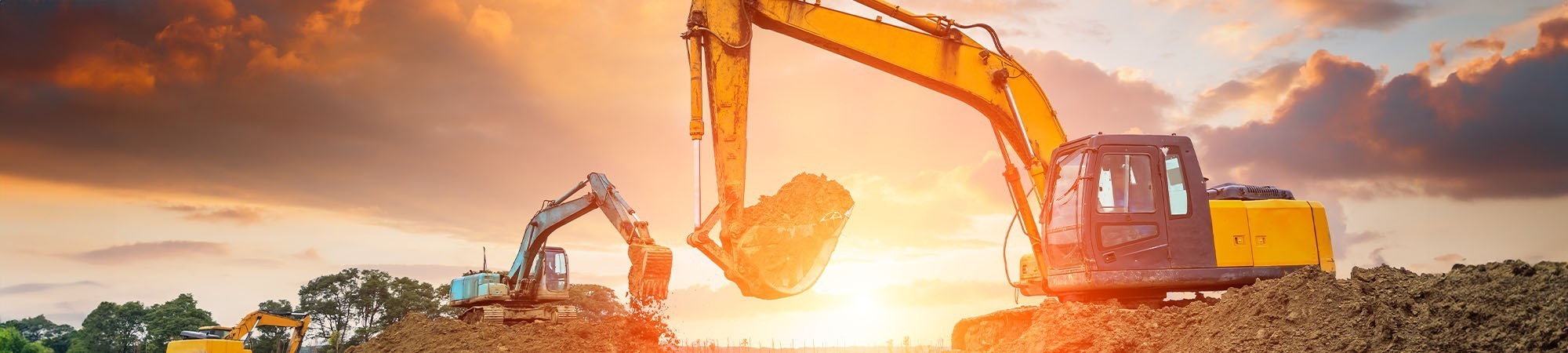 Digger on a building site